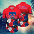 Philadelphia Phillies Patriotic Floral Hawaiian - Adult & Kids T-Shirts, Sweatshirts & Hoodies apparel design preview 1