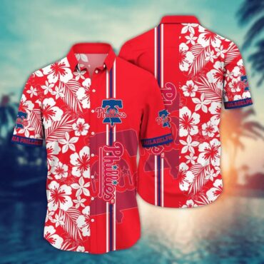 Philadelphia Phillies Tropical Hibiscus Hawaiian - Adult & Kids T-Shirts, Sweatshirts & Hoodies apparel design preview 1
