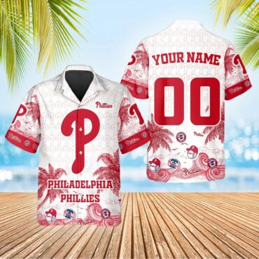Philadelphia Phillies Tropical Logo Hawaiian - Adult & Kids T-Shirts, Sweatshirts & Hoodies apparel design preview 1