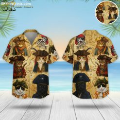 Pirate Cat Hawaiian Men Women Vintage Treasure Map - Adult & Kids T-Shirts, Sweatshirts & Hoodies apparel design preview 1