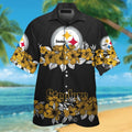 Pittsburg Steelers Short Sleeve Button Up Tropical - Adult & Kids T-Shirts, Sweatshirts & Hoodies apparel design preview 1