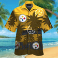 Pittsburg Steelers Short Sleeve Button Up Tropical - Adult & Kids T-Shirts, Sweatshirts & Hoodies apparel design preview 1