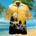 Pittsburg Steelers Short Sleeve Button Up Tropical - Adult & Kids T-Shirts, Sweatshirts & Hoodies apparel design preview 1