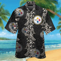 Pittsburg Steelers Short Sleeve Button Up Tropical - Adult & Kids T-Shirts, Sweatshirts & Hoodies apparel design preview 1