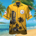 Pittsburg Steelers Short Sleeve Button Up Tropical - Adult & Kids T-Shirts, Sweatshirts & Hoodies apparel design preview 1
