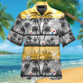 Pittsburg Steelers Short Sleeve Button Up Tropical - Adult & Kids T-Shirts, Sweatshirts & Hoodies apparel design preview 1