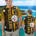 Pittsburg Steelers Short Sleeve Button Up Tropical - Adult & Kids T-Shirts, Sweatshirts & Hoodies apparel design preview 1