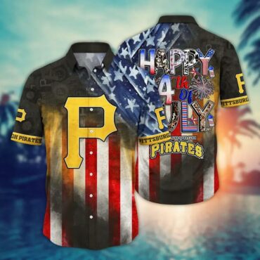 Pittsburgh Pirates 4th of July Celebration Hawaiian - Adult & Kids T-Shirts, Sweatshirts & Hoodies apparel design preview 1