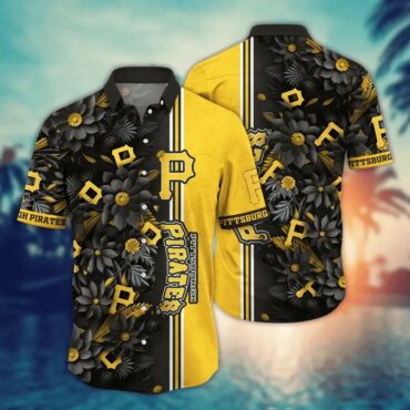 Pittsburgh Pirates Bold Yellow Floral Hawaiian - Adult & Kids T-Shirts, Sweatshirts & Hoodies apparel design preview 1