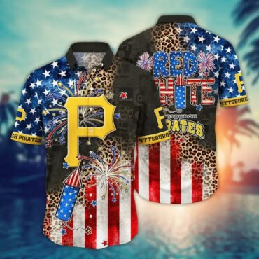 Pittsburgh Pirates Fireworks Celebration Hawaiian - Adult & Kids T-Shirts, Sweatshirts & Hoodies apparel design preview 1