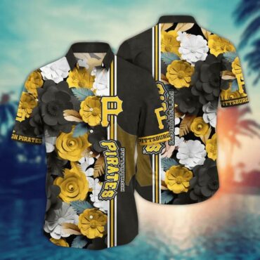 Pittsburgh Pirates Golden Bloom Hawaiian - Adult & Kids T-Shirts, Sweatshirts & Hoodies apparel design preview 1