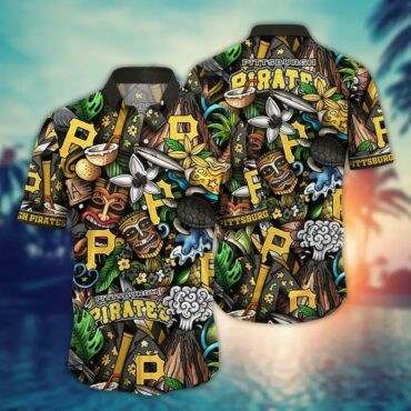 Pittsburgh Pirates Tiki Adventure Hawaiian - Adult & Kids T-Shirts, Sweatshirts & Hoodies apparel design preview 1