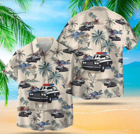 Police Cars Seamless Pattern Trendy Hawaiian Gift For - Adult & Kids T-Shirts, Sweatshirts & Hoodies apparel design preview 1