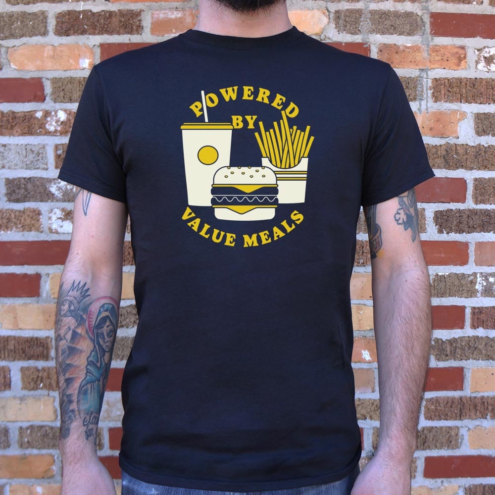 Powered By Value Meals - Adult & Kids T-Shirts, Sweatshirts & Hoodies apparel design preview 1