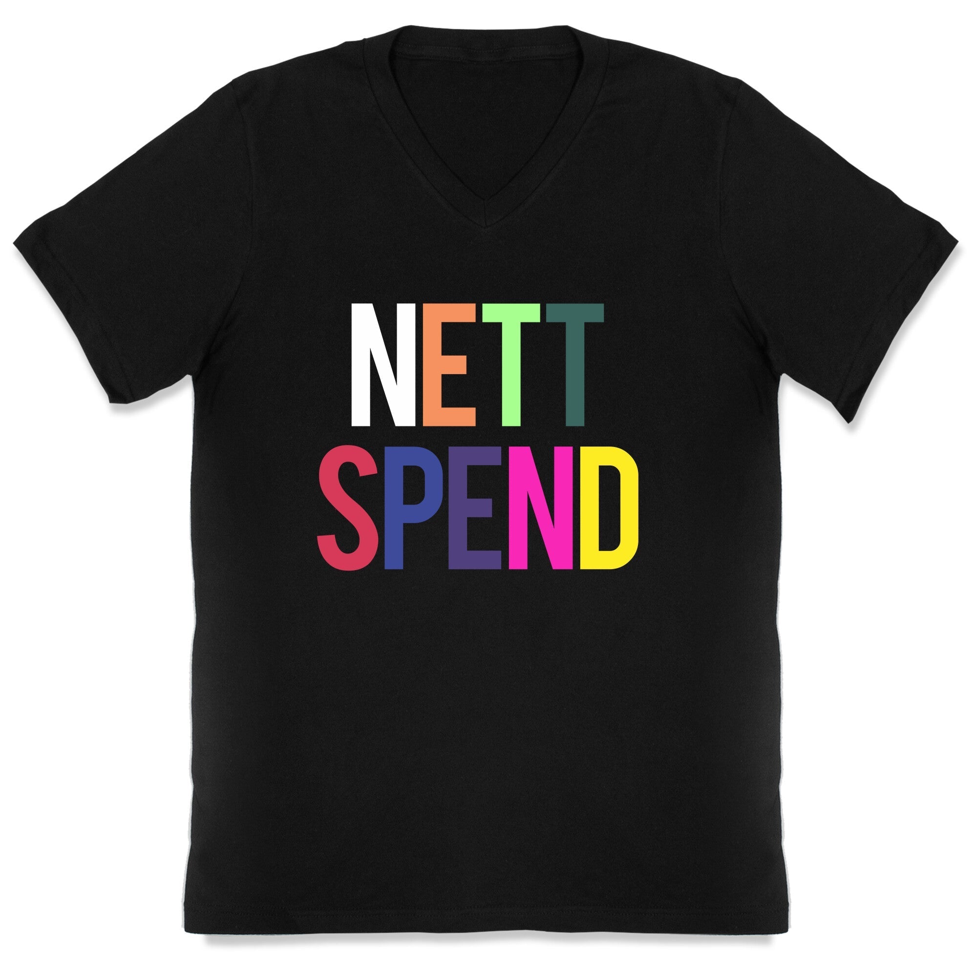 Nett Spend Rainbow V-Neck - Adult & Kids T-Shirts, Sweatshirts & Hoodies apparel design preview 1