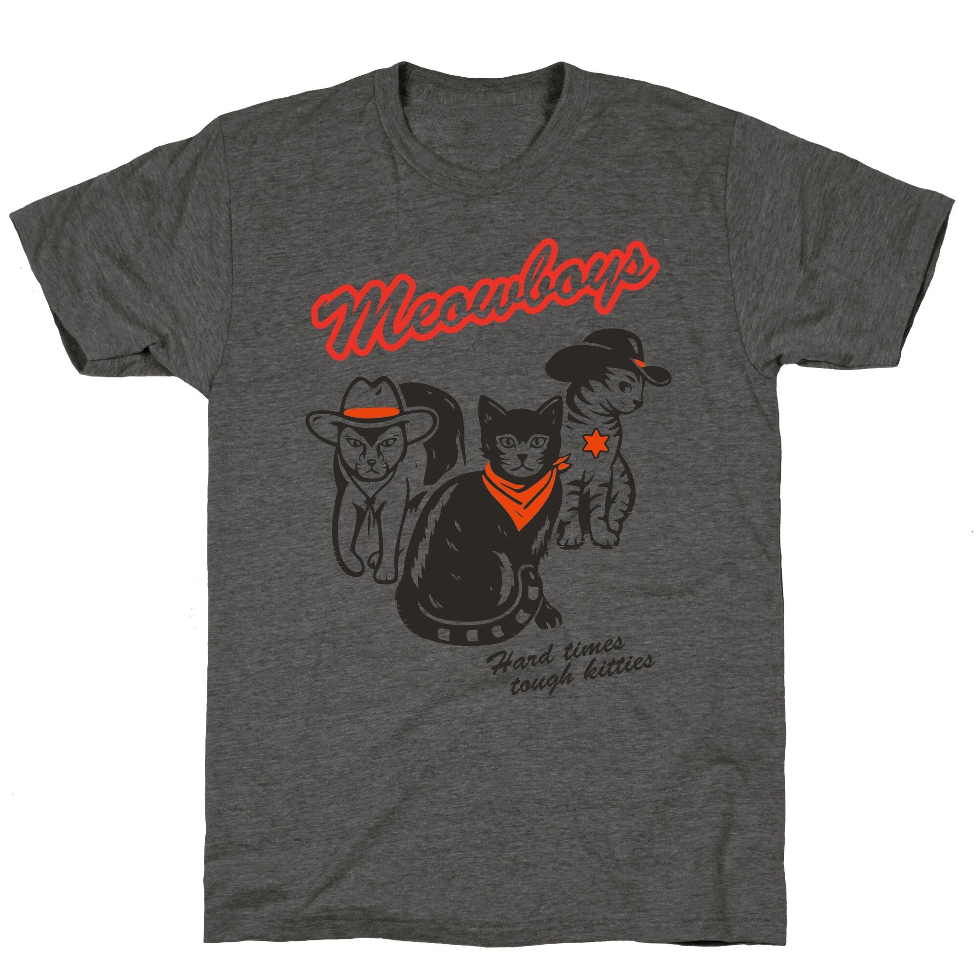 Meowboys Unisex Triblend - Adult & Kids T-Shirts, Sweatshirts & Hoodies apparel design preview 1