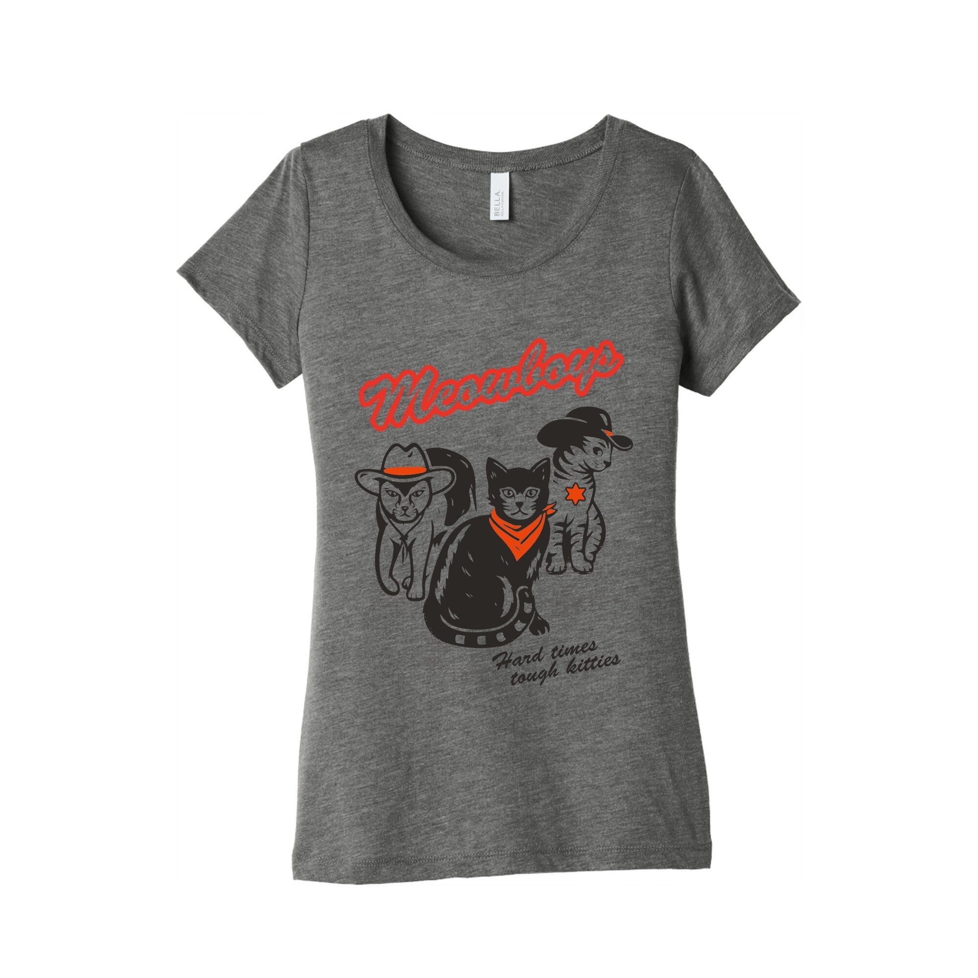 Meowboys Womens Triblend - Adult & Kids T-Shirts, Sweatshirts & Hoodies apparel design preview 1