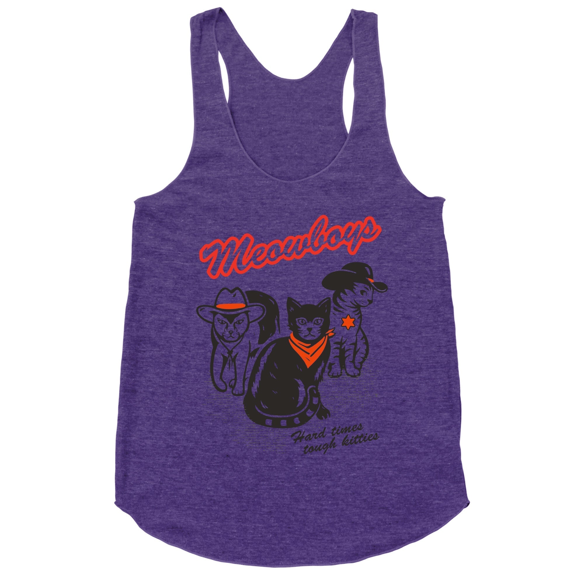 Meowboys Racerback Tank - Adult & Kids T-Shirts, Sweatshirts & Hoodies apparel design preview 1