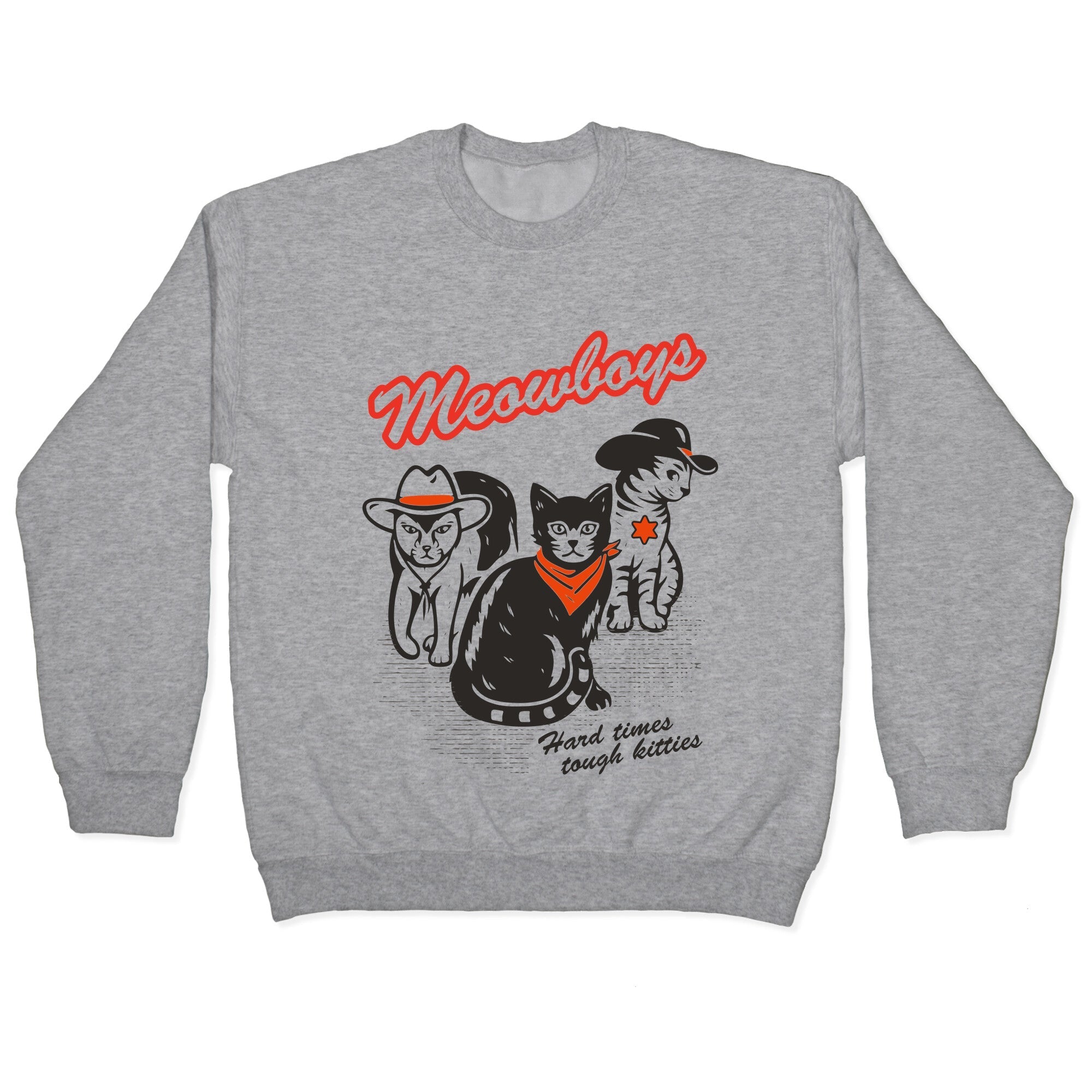 Meowboys Crewneck - Adult & Kids T-Shirts, Sweatshirts & Hoodies apparel design preview 1