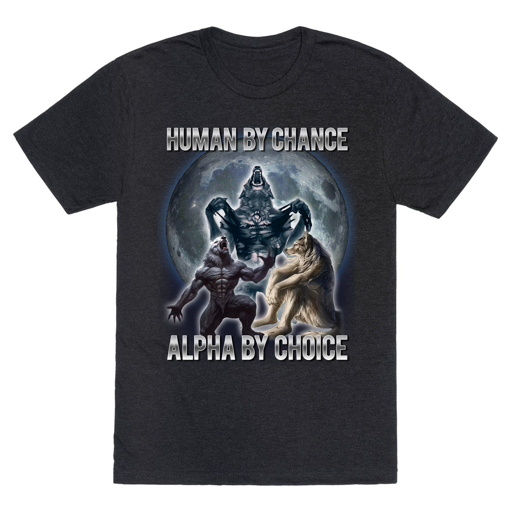 Human by Chance, Alpha Choice Unisex Triblend - Adult & Kids T-Shirts, Sweatshirts & Hoodies apparel design preview 1
