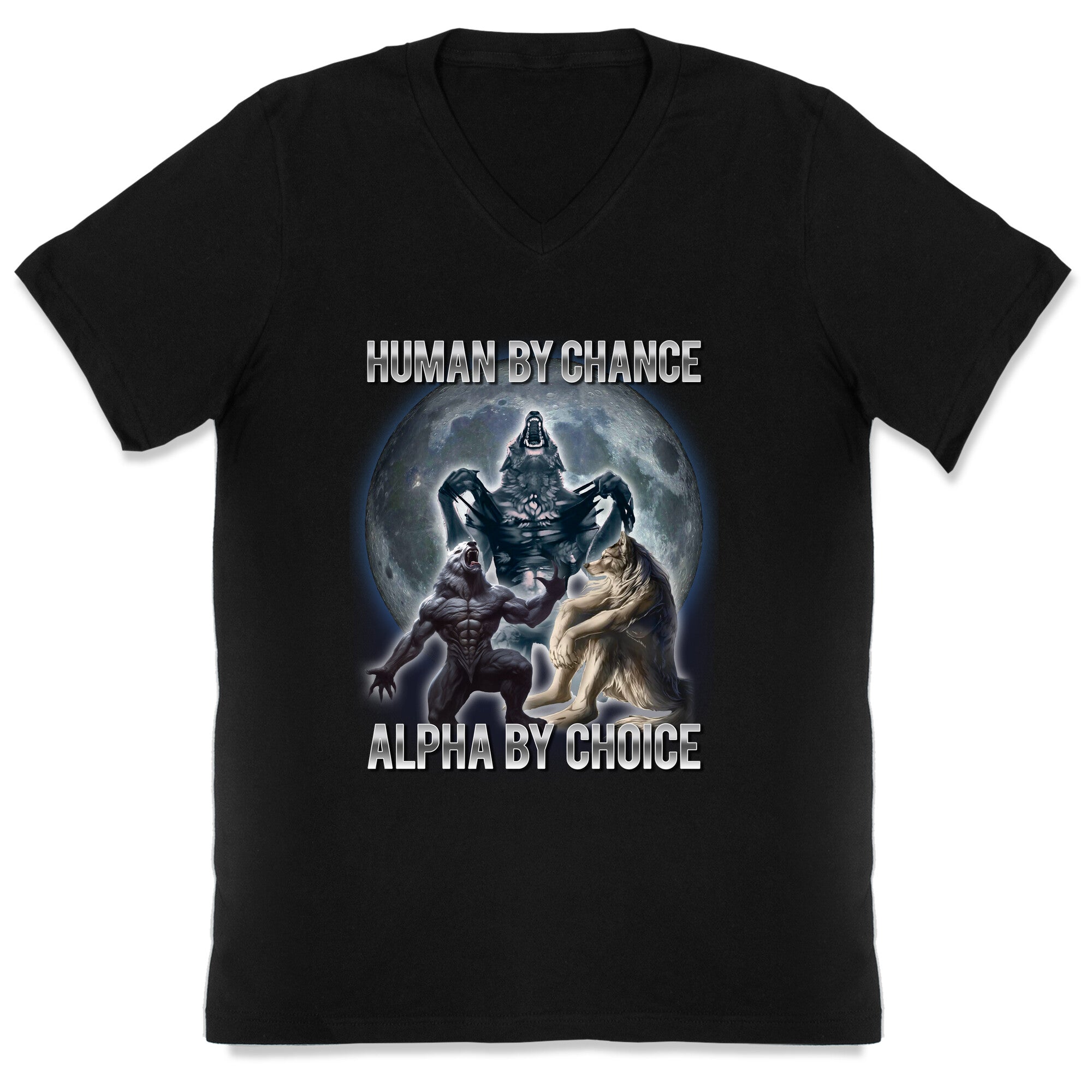 Human by Chance, Alpha Choice V-Neck - Adult & Kids T-Shirts, Sweatshirts & Hoodies apparel design preview 1
