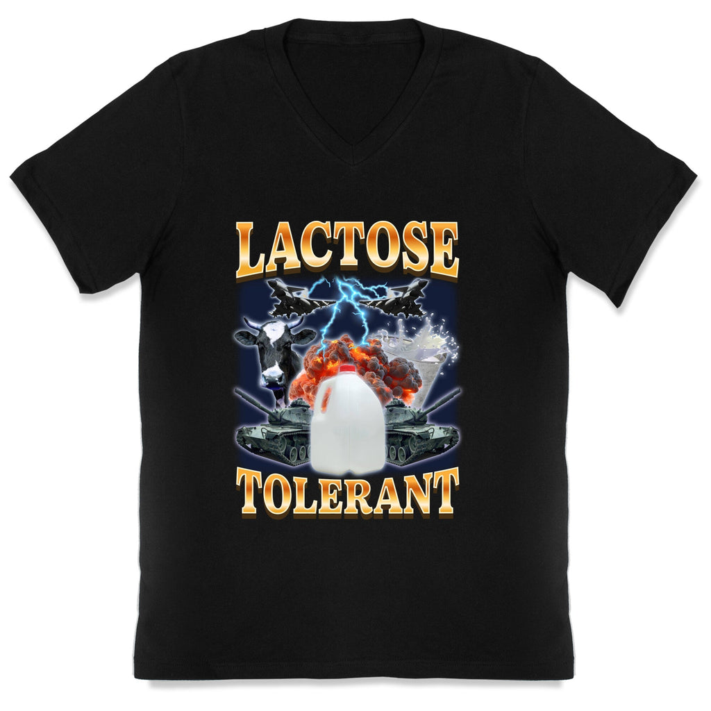 Lactose Tolerant V-Neck - Adult & Kids T-Shirts, Sweatshirts & Hoodies apparel design preview 1