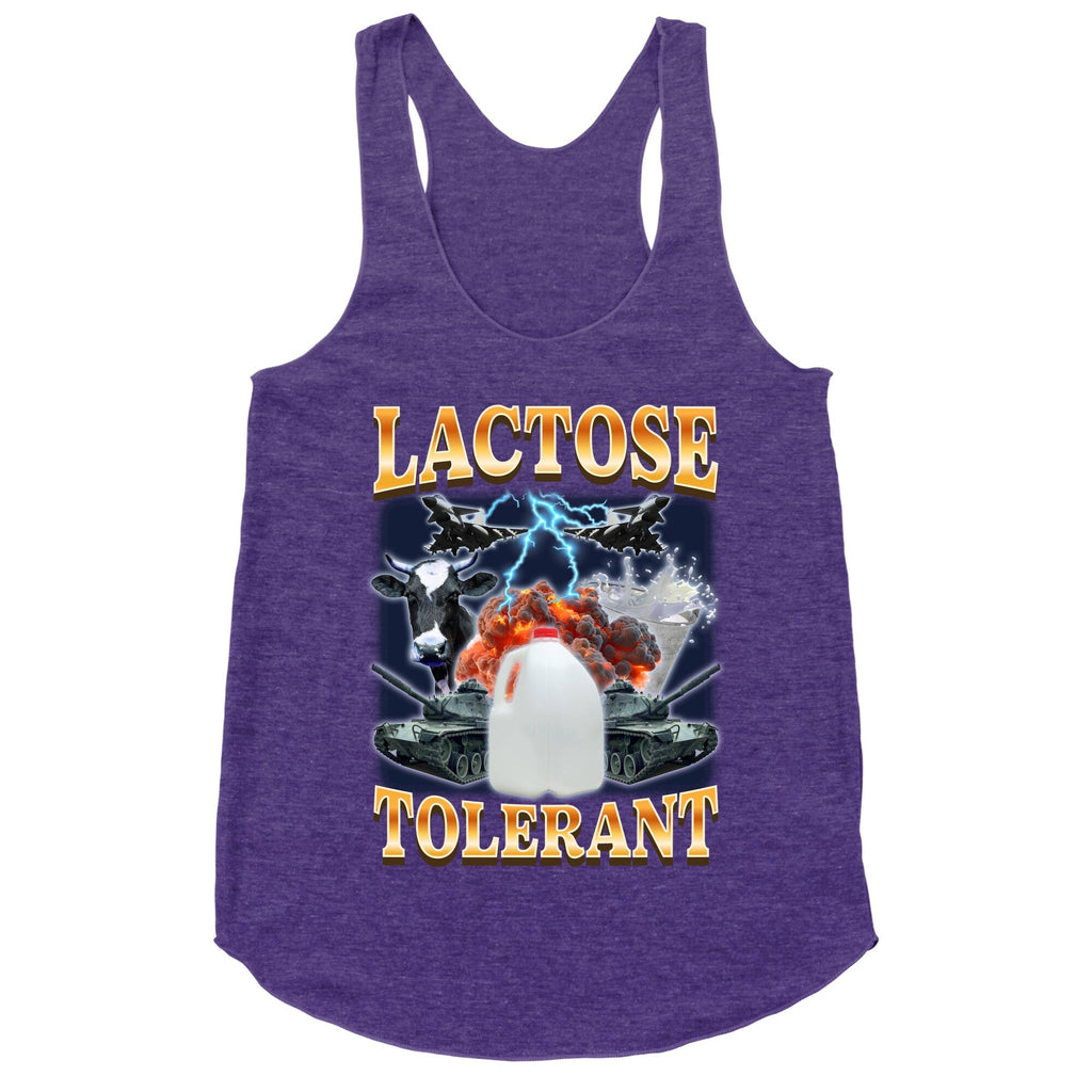 Lactose Tolerant Racerback Tank - Adult & Kids T-Shirts, Sweatshirts & Hoodies apparel design preview 1