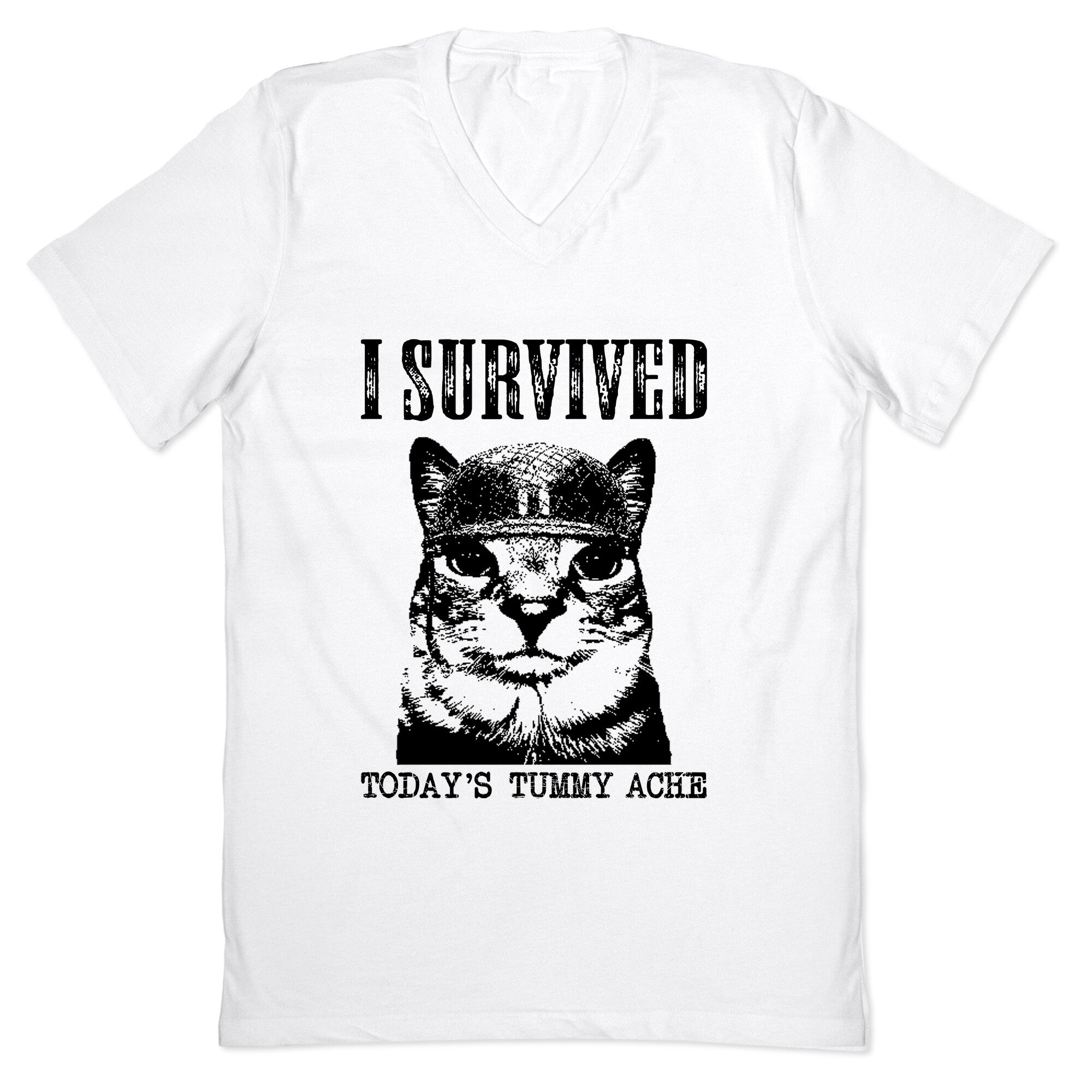 Tummy Ache Survivor V-Neck - Adult & Kids T-Shirts, Sweatshirts & Hoodies apparel design preview 1