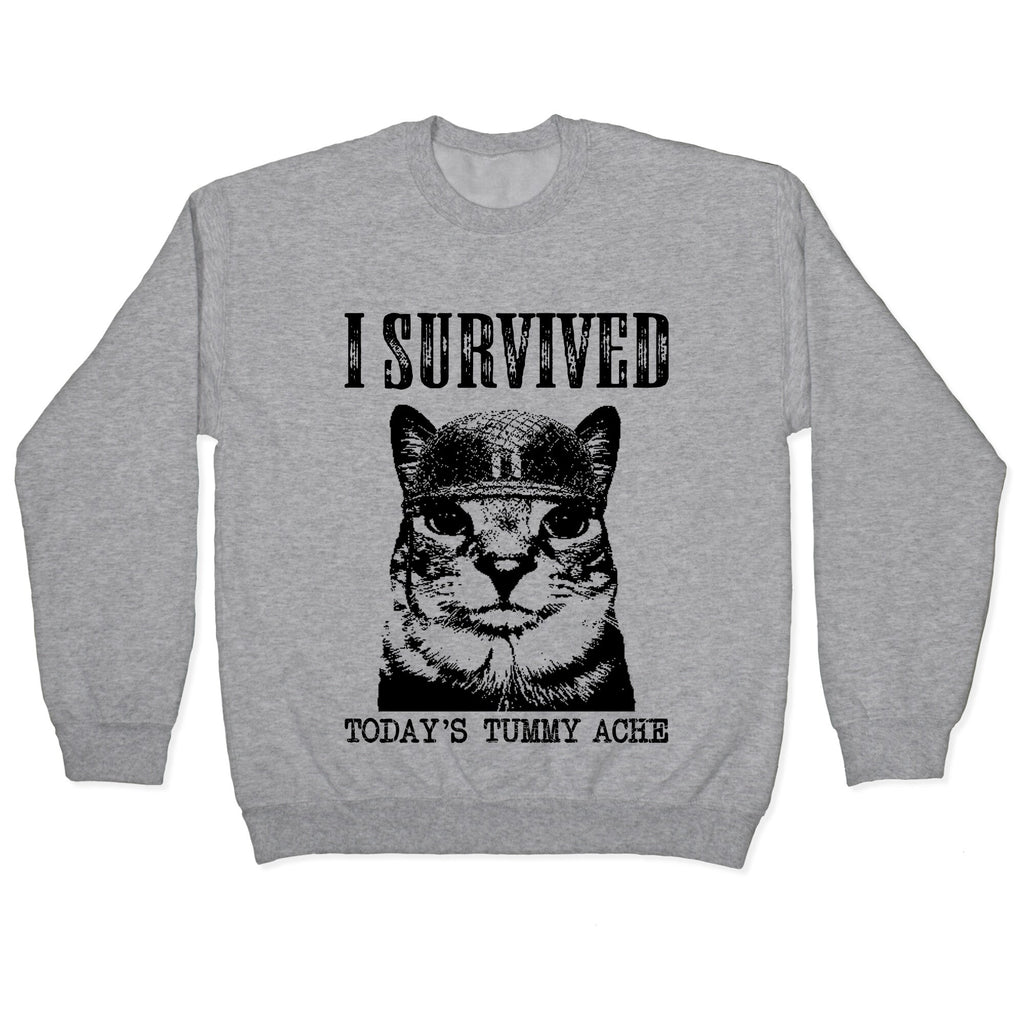 Tummy Ache Survivor Crewneck - Adult & Kids T-Shirts, Sweatshirts & Hoodies apparel design preview 1