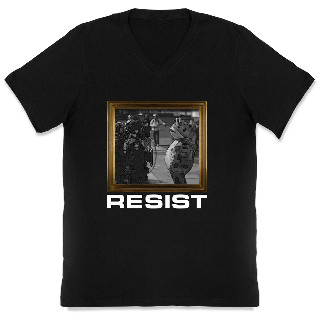 Portland Protest Frog V-Neck - Adult & Kids T-Shirts, Sweatshirts & Hoodies apparel design preview 1