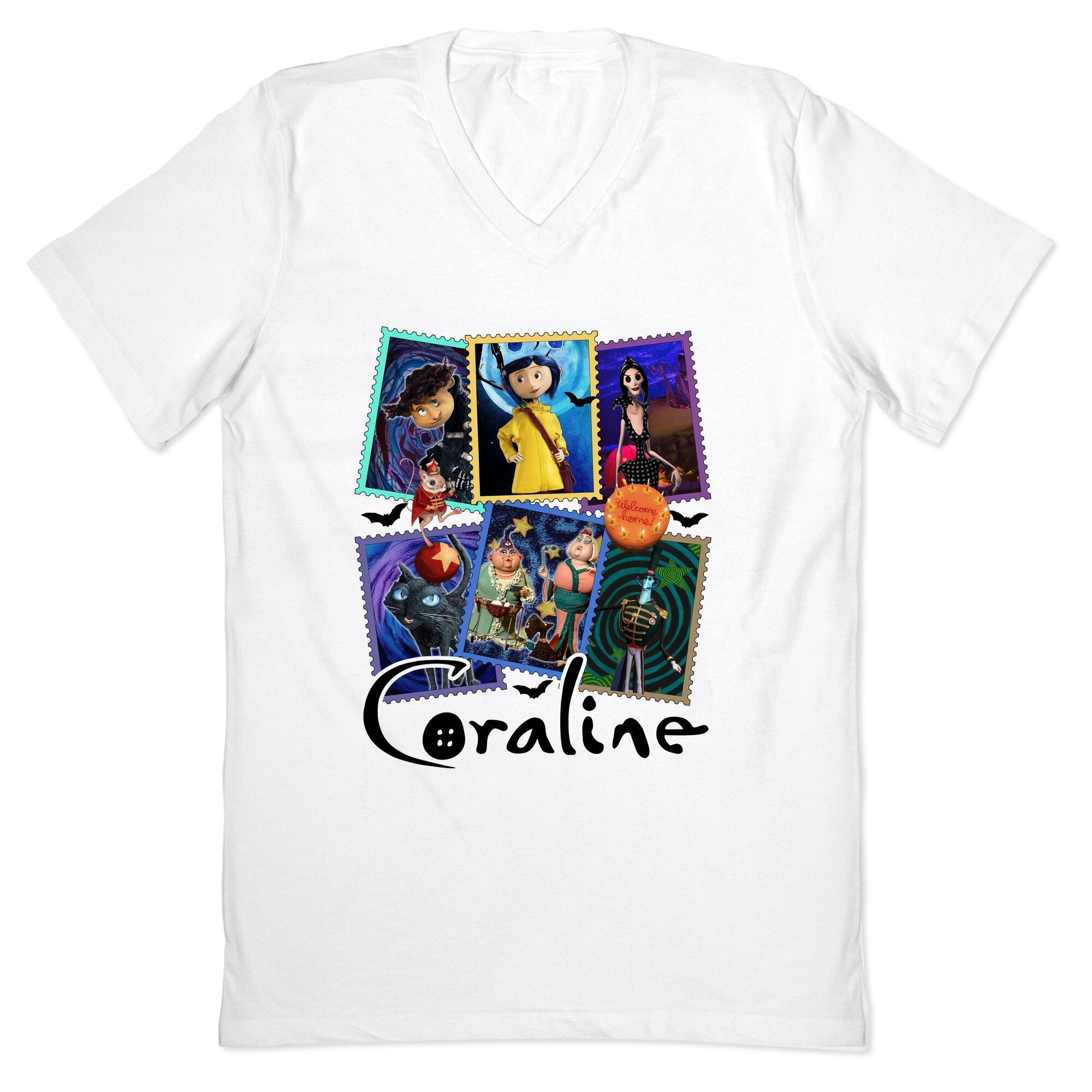 Coraline V-Neck - Adult & Kids T-Shirts, Sweatshirts & Hoodies apparel design preview 1