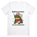 Hold on Partner, Im Overstimulated V-Neck - Adult & Kids T-Shirts, Sweatshirts & Hoodies apparel design preview 1