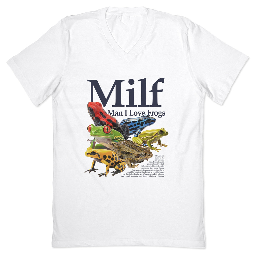 MILF Man I Love Frogs V-Neck - Adult & Kids T-Shirts, Sweatshirts & Hoodies apparel design preview 1