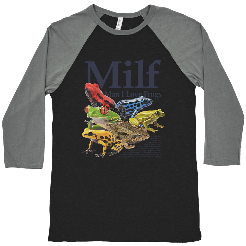 MILF Man I Love Frogs Baseball - Adult & Kids T-Shirts, Sweatshirts & Hoodies apparel design preview 1