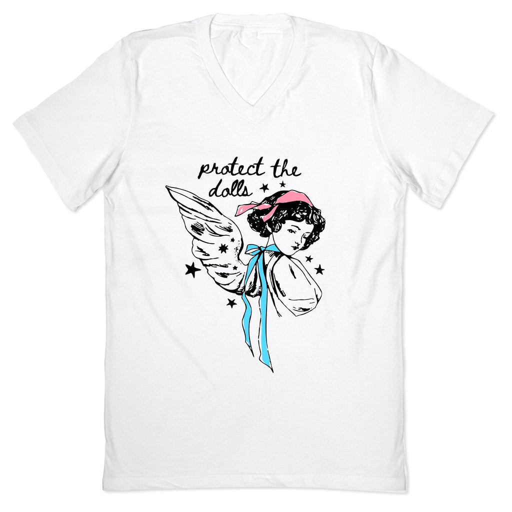 Protect the Dolls Fairy V-Neck - Adult & Kids T-Shirts, Sweatshirts & Hoodies apparel design preview 1