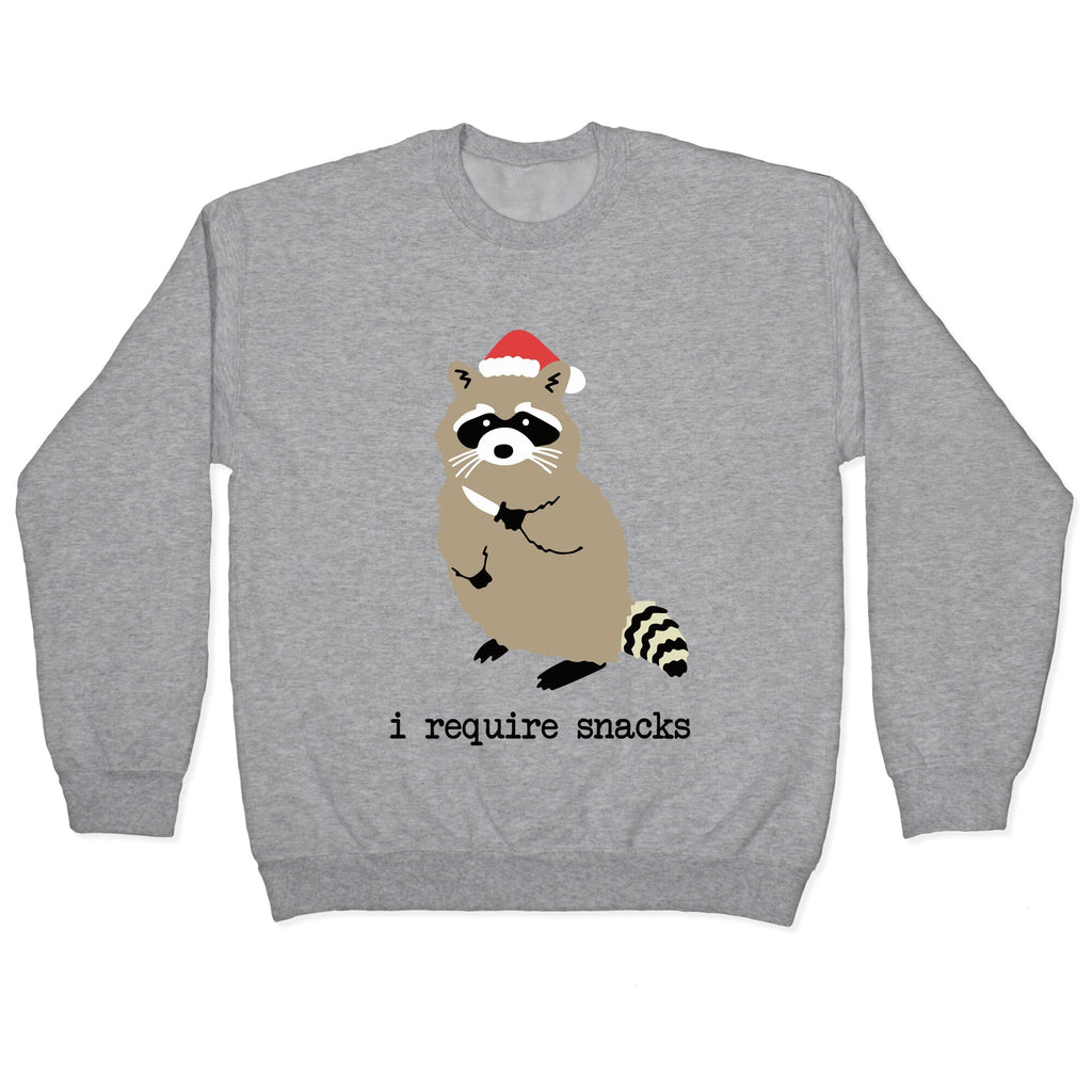 I Require Snacks Crewneck - Adult & Kids T-Shirts, Sweatshirts & Hoodies apparel design preview 1