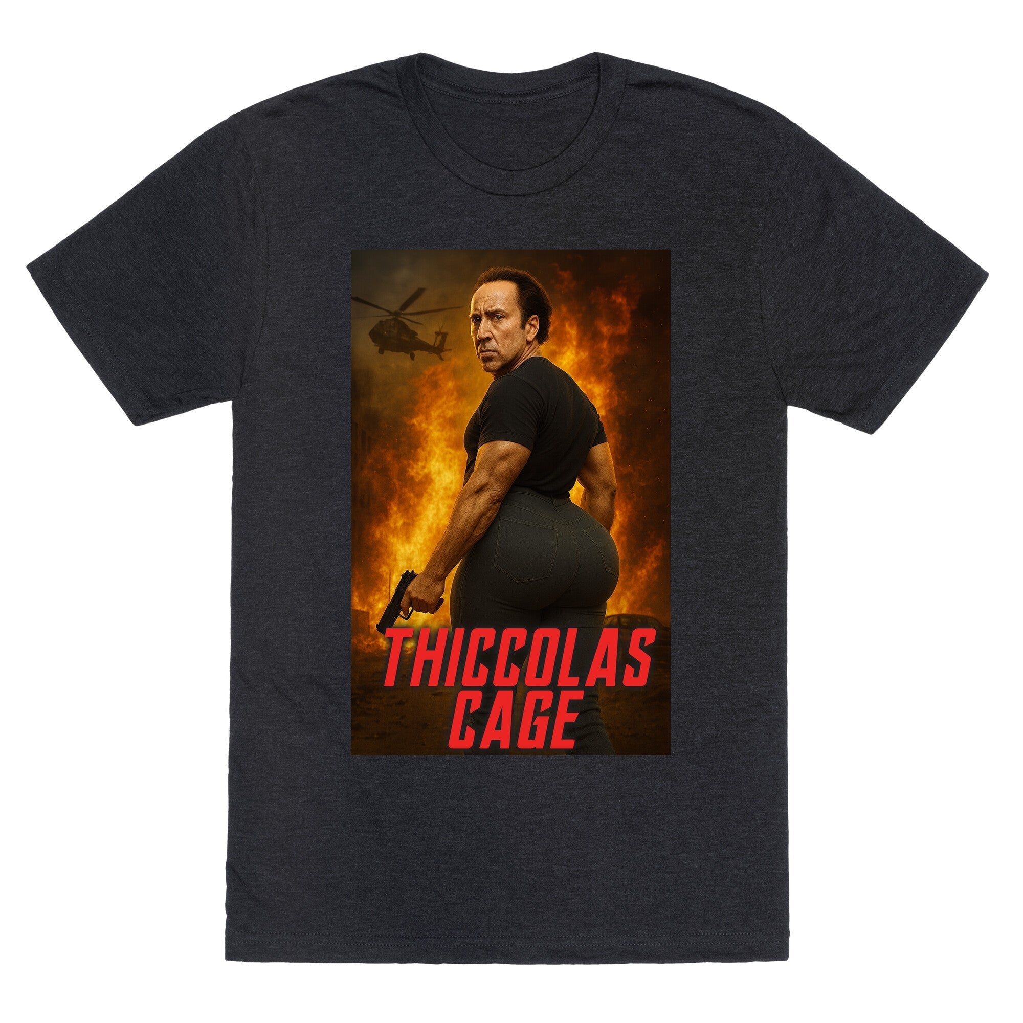 Thiccolas Cage Unisex Triblend - Adult & Kids T-Shirts, Sweatshirts & Hoodies apparel design preview 1
