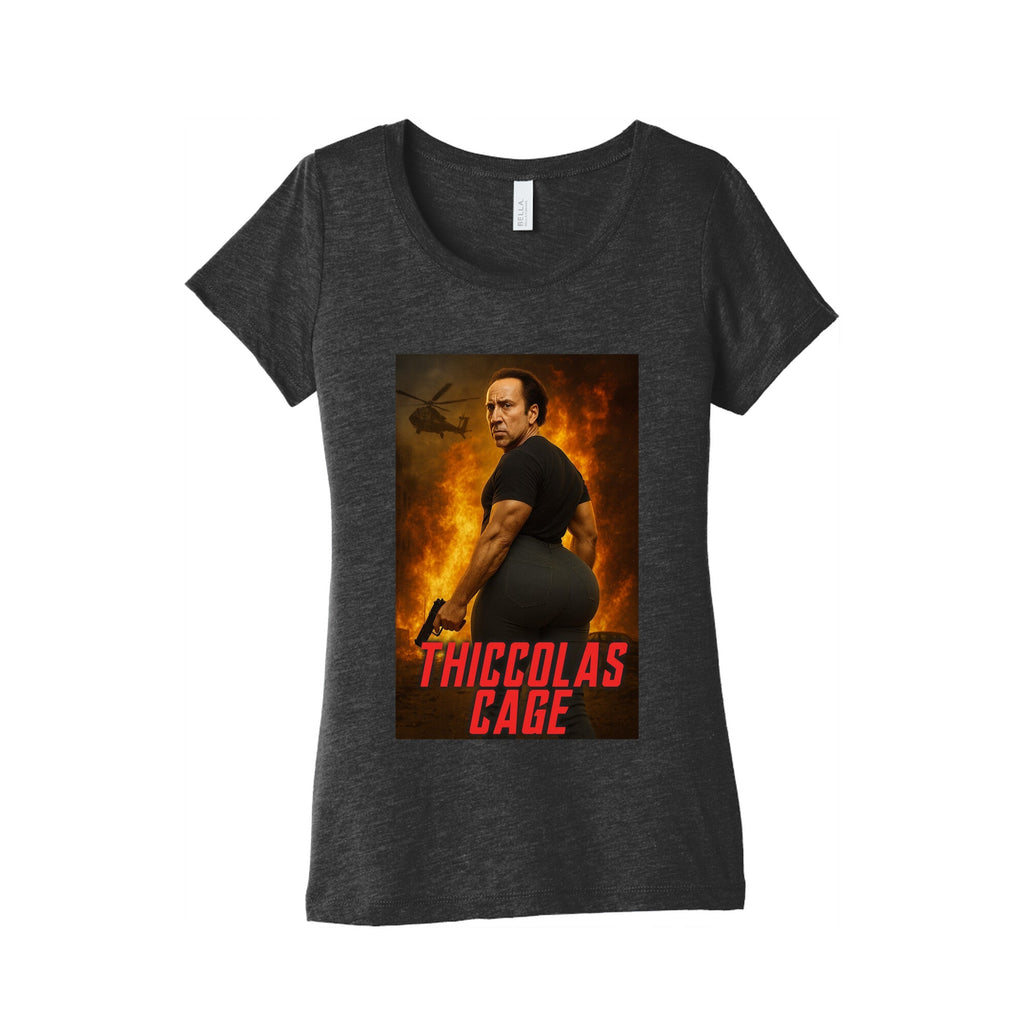 Thiccolas Cage Womens Triblend - Adult & Kids T-Shirts, Sweatshirts & Hoodies apparel design preview 1