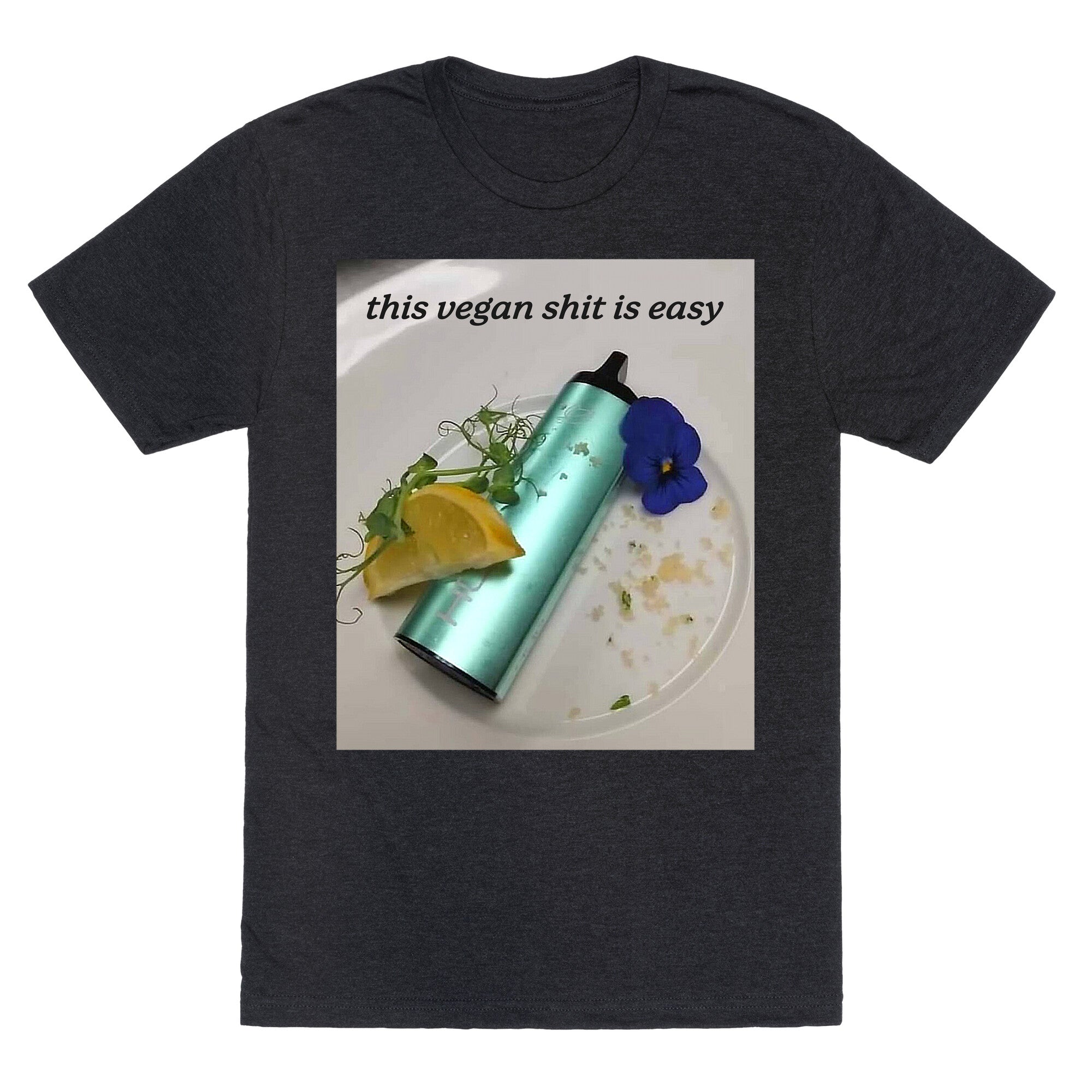 This Vegan Shit is Easy Unisex Triblend - Adult & Kids T-Shirts, Sweatshirts & Hoodies apparel design preview 1