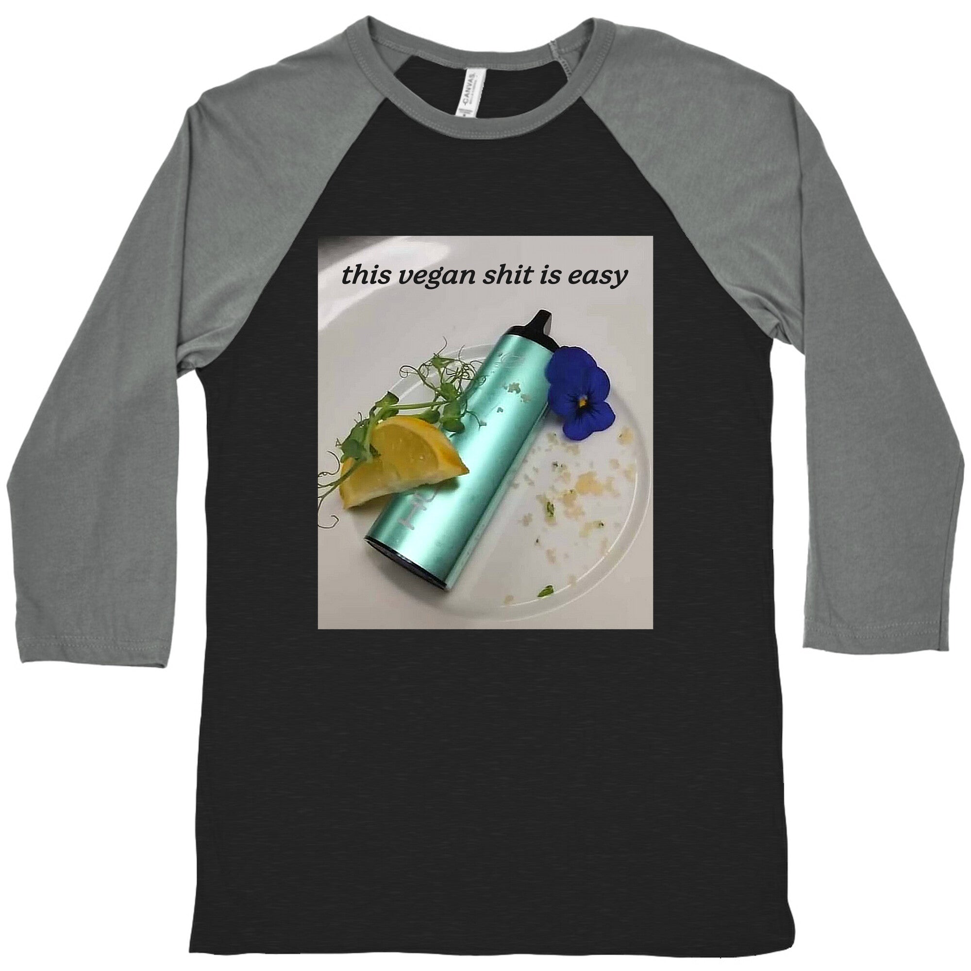 This Vegan Shit is Easy Baseball - Adult & Kids T-Shirts, Sweatshirts & Hoodies apparel design preview 1