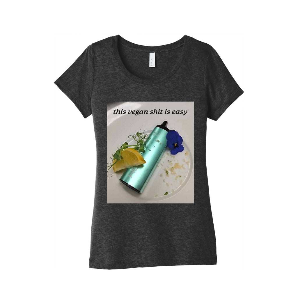 This Vegan Shit is Easy Womens Triblend - Adult & Kids T-Shirts, Sweatshirts & Hoodies apparel design preview 1