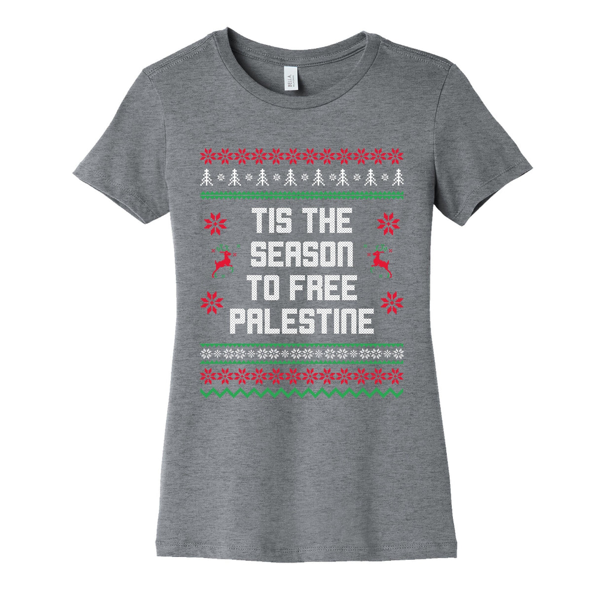 Tis the Season to Free Palestine Womens Cotton - Adult & Kids T-Shirts, Sweatshirts & Hoodies apparel design preview 1