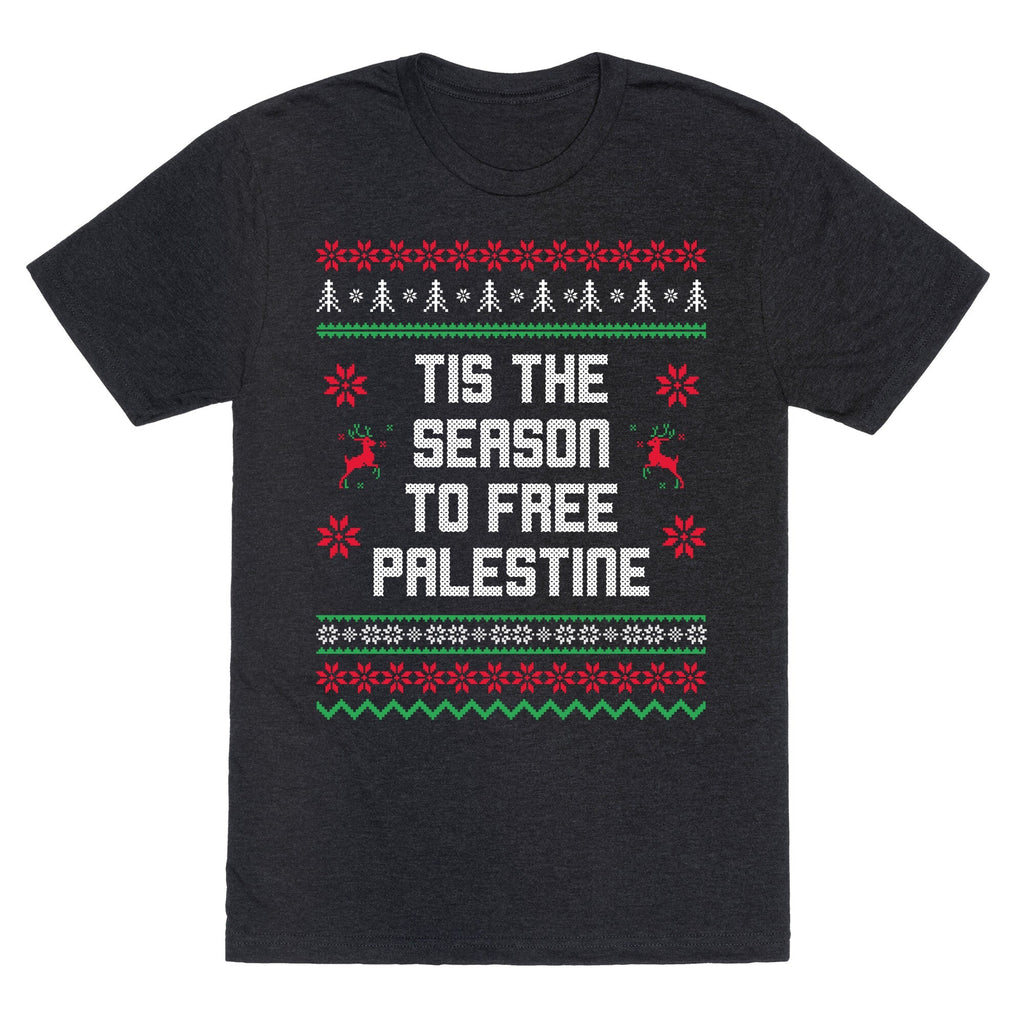Tis the Season to Free Palestine Unisex Triblend - Adult & Kids T-Shirts, Sweatshirts & Hoodies apparel design preview 1