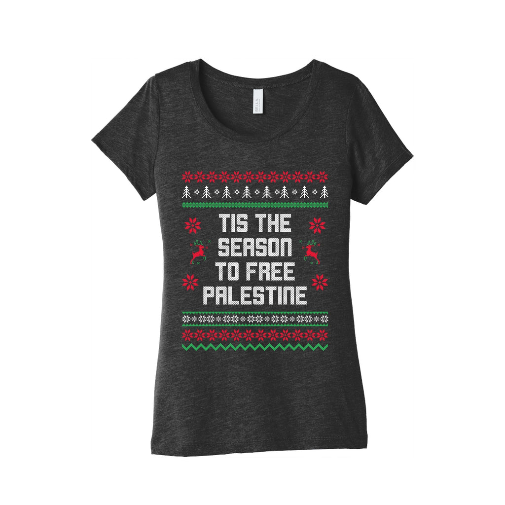 Tis the Season to Free Palestine Womens Triblend - Adult & Kids T-Shirts, Sweatshirts & Hoodies apparel design preview 1