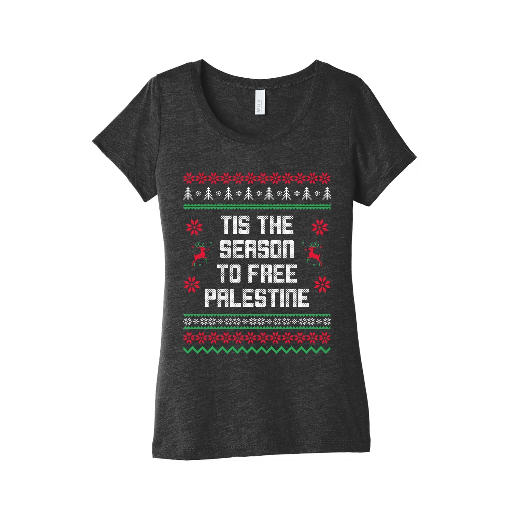 Tis the Season to Free Palestine Womens Triblend - Adult & Kids T-Shirts, Sweatshirts & Hoodies apparel design preview 1