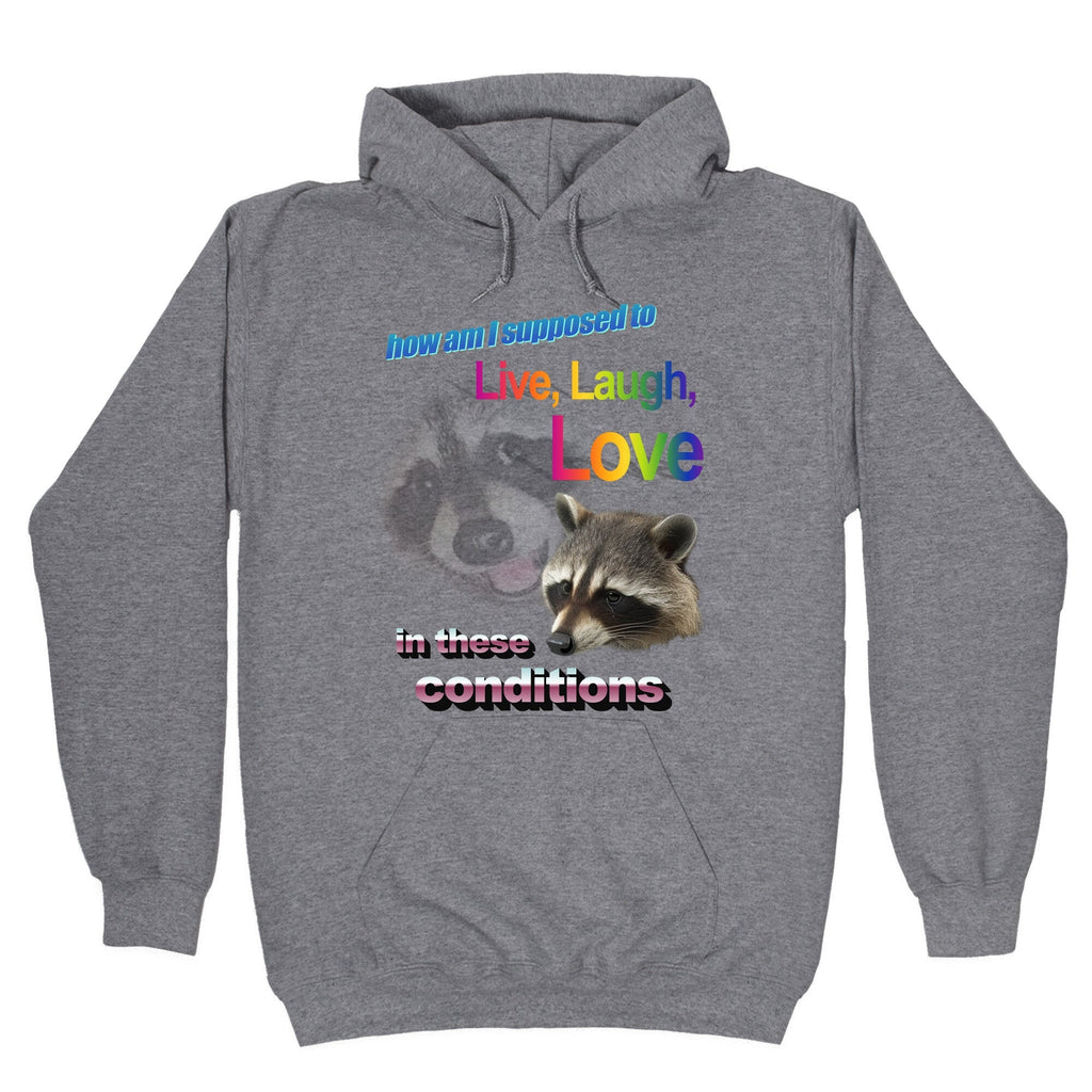 Live Laugh Love Raccoon - Adult & Kids T-Shirts, Sweatshirts & Hoodies apparel design preview 1