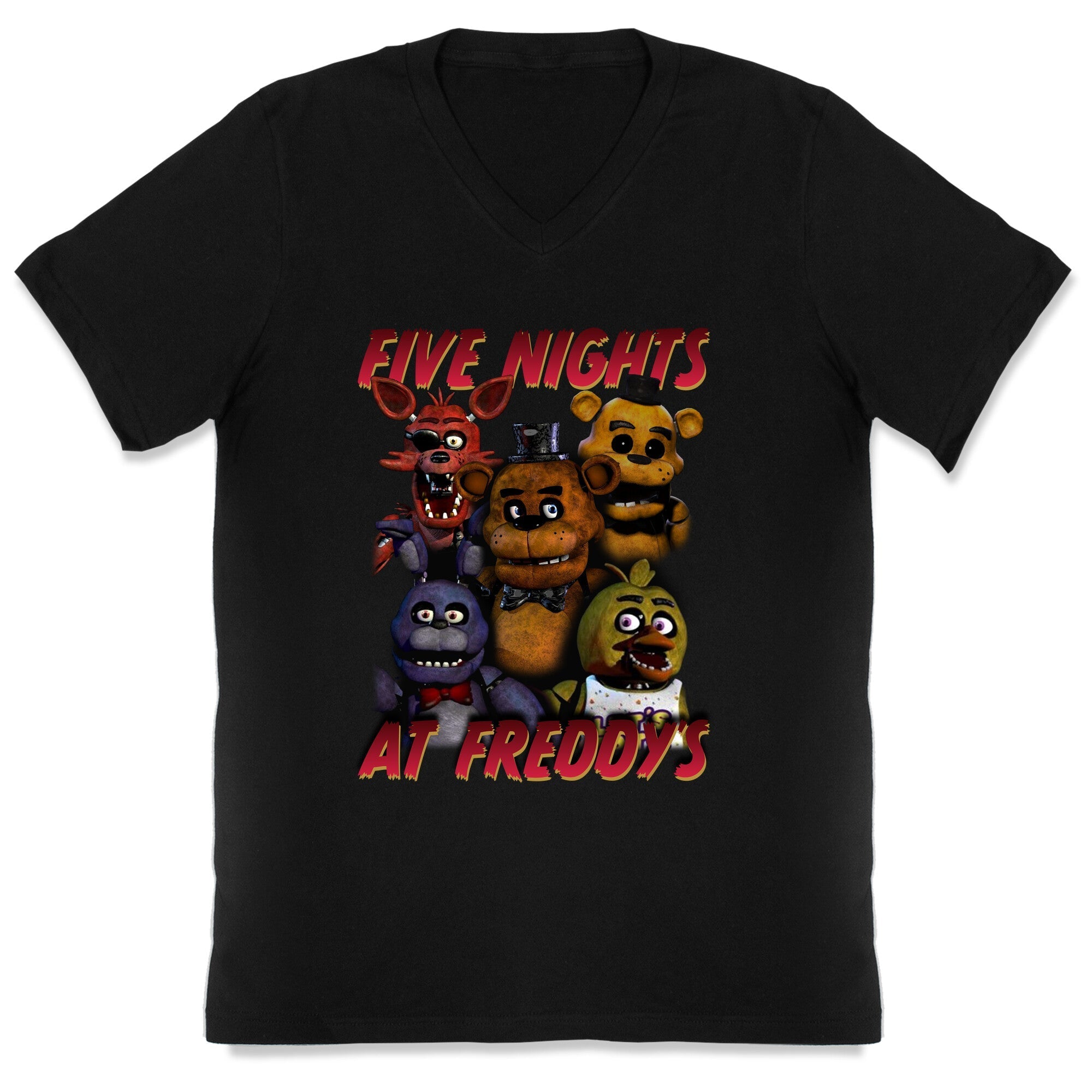 Five Nights At Freddys V-Neck - Adult & Kids T-Shirts, Sweatshirts & Hoodies apparel design preview 1