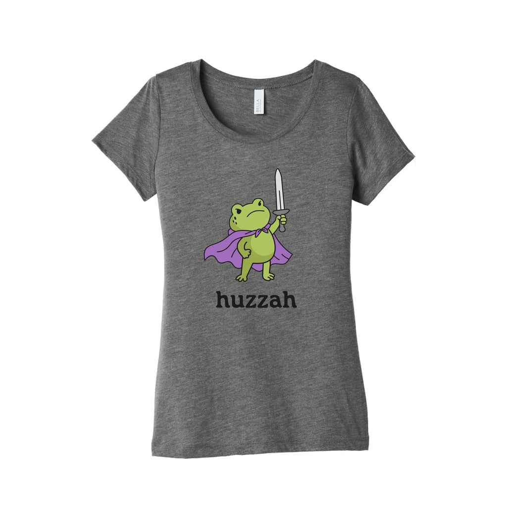 Huzzah Frog Womens Triblend - Adult & Kids T-Shirts, Sweatshirts & Hoodies apparel design preview 1
