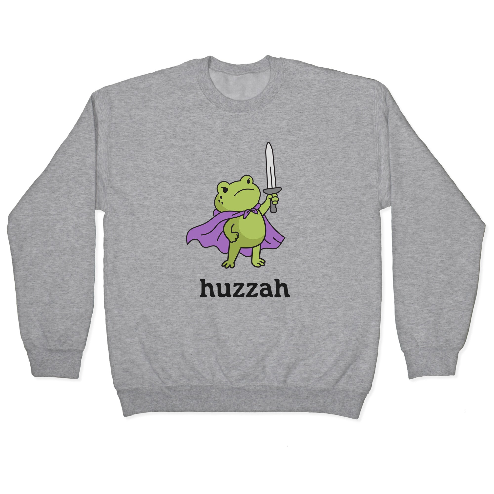 Huzzah Frog Crewneck - Adult & Kids T-Shirts, Sweatshirts & Hoodies apparel design preview 1
