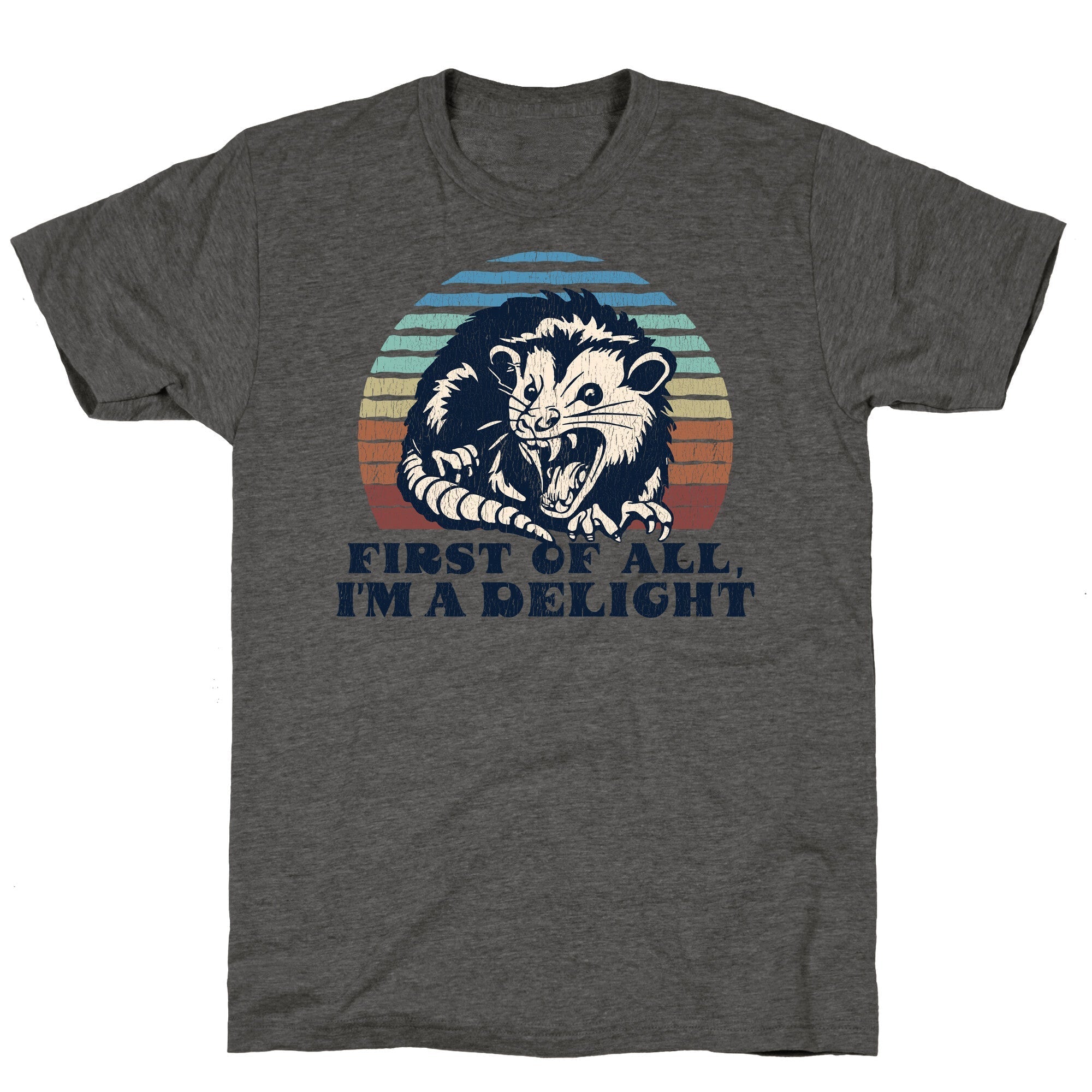 Delightful Unhinged Possum Unisex Triblend - Adult & Kids T-Shirts, Sweatshirts & Hoodies apparel design preview 1